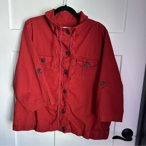 CJ Banks Women Burnt Orange Cape Jacket Size 2X 100% Cotton